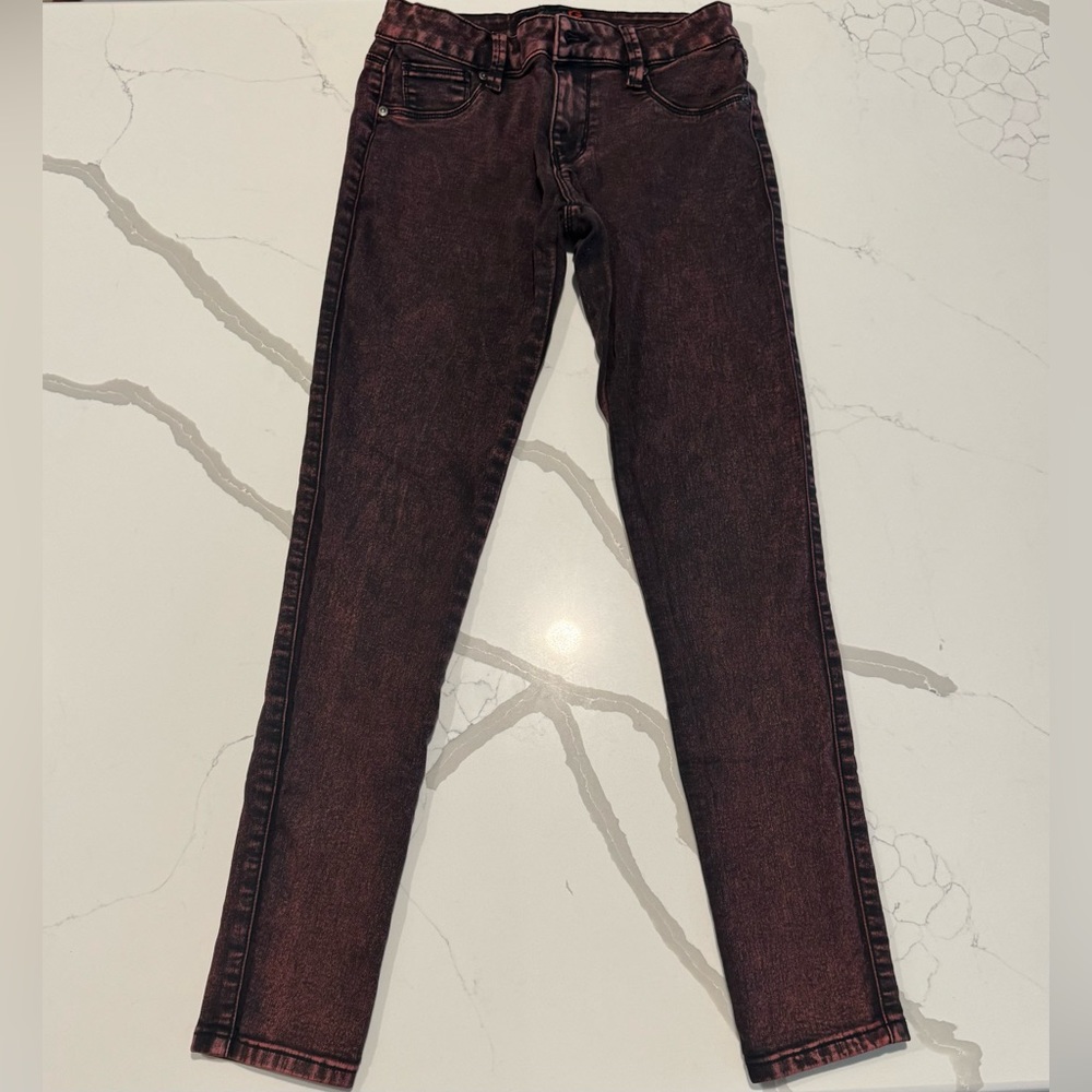 Dark Red/Maroon Distressed Look Jean Leggings G by Guess